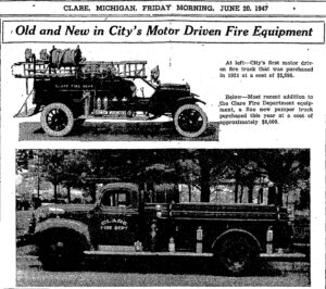 CS 20 June 1947 - Clare firetrucks from 1921 and 1947