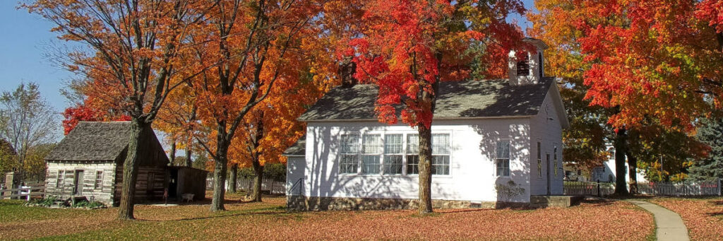 CCHS Historical Complex, Dover School and Ott Cabin, c. 2010.